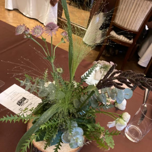 ゲストテーブル装花。テーマは野草|689831さんのST.MARGARET WEDDING（セント・マーガレット ウエディング）の写真(2033965)