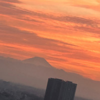 夕方になると夕日と富士山もきれいに見れました