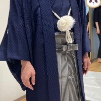 紺色の紋付袴 プラス5万円