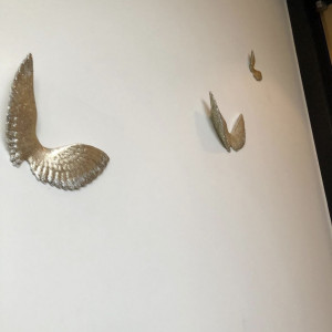 壁に蝶のオブジェが立体的にありました|690608さんのアルモニーアンブラッセ ウエディングホテルの写真(2102346)