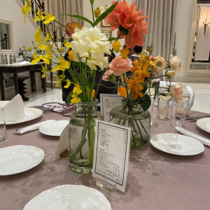 披露宴テーブル装花|690756さんのアルモニーアンブラッセ イットハウスの写真(2033658)