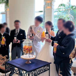 サングリアセレモニーはケーキ入刀の代わりに。両親と共に|691081さんのホテルフランクスの写真(2036883)