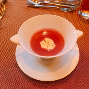 紅芋のポタージュスープ|691186さんのヴォヤージュ ドゥ ルミエール北谷リゾートの写真(2041896)