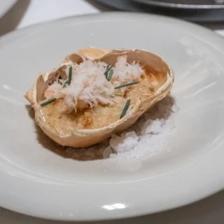 紅ズワイガニの甲羅焼き