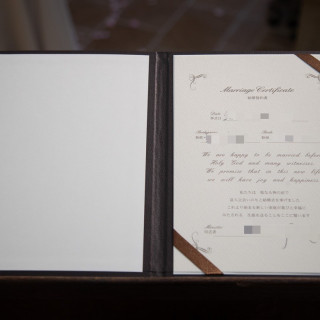 挙式で使用する結婚誓約書