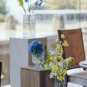 装花はぽんぽんスタイルにしました|691894さんのジェームス邸の写真(2559315)