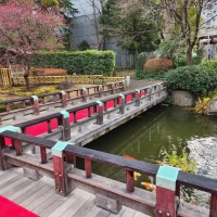 三進の儀で通る池の中の橋