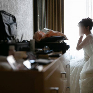 お支度ショットを撮ってもらいました。|692597さんの水戸プラザホテルの写真(2367289)