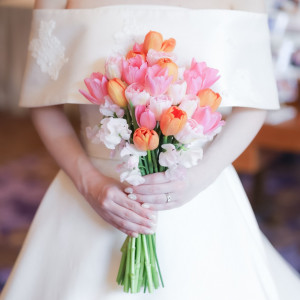 チューリップとスイートピーのブーケです|692762さんの久留米 萃香園ホテルの写真(2604636)