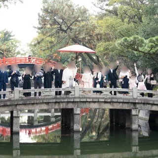 花嫁行列中の集合写真