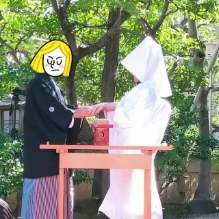 外での挙式です。
