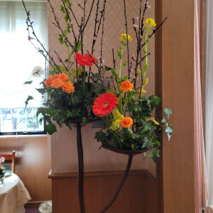披露宴会場の装飾、花の飾り方サンプル|693106さんのフランス料理 アルピーノの写真(2063197)