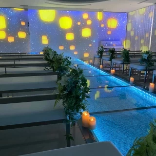 挙式会場のランタン演出