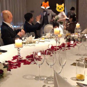 装花とキャンドルのコーディネート|693389さんのホテル インターコンチネンタル 東京ベイの写真(2058449)