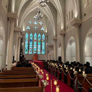 当日の挙式前のチャペルの様子です。|695176さんのOSAKA St.BATH CHURCH(大阪セントバース教会)の写真(2074709)