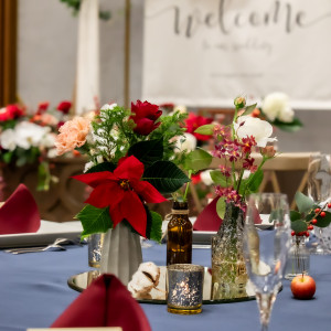 ゲストテーブルには季節感あるお花を使用しました。|695186さんのアルコラッジョ(arcoraggio) マリエールの写真(2074781)