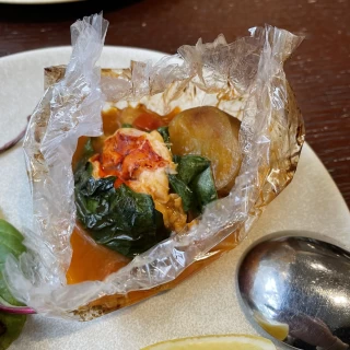 エビの包み焼き、香りが良かった