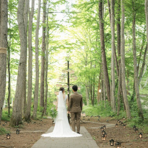 キャンドル前での記念撮影|695715さんの星野リゾート 軽井沢ホテルブレストンコートの写真(2512147)