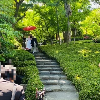 庭での撮影