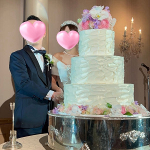 ウェディングケーキ（ケーキのお花は追加料金で変更）|698024さんの名古屋マリオットアソシアホテルの写真(2105317)