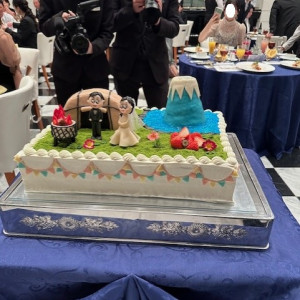 プロポーズした時のイメージを再現したウェディングケーキ！|698246さんのヴィラ・グランディス ウエディングリゾート 金沢の写真(2102779)