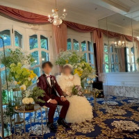 高砂ではなくフォトスポットを用意してもらいました。