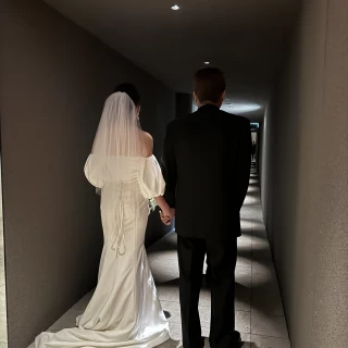 父と入場の時☺︎！思い出を振り返りながら歩みました