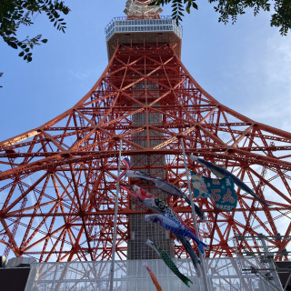 入り口から出てすぐ、東京タワーが聳え立っています！絶景！
