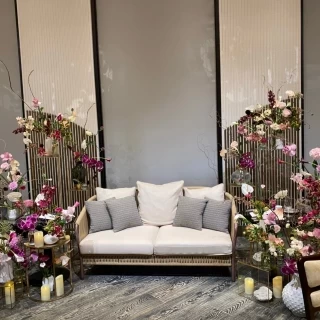 ソファの装花