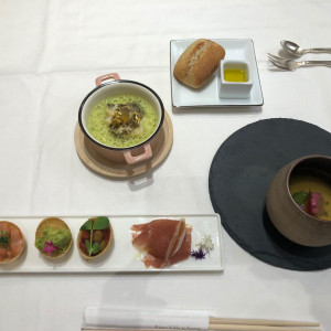 前菜、リゾット、茶碗蒸し|700699さんのアイネス ヴィラノッツェ大阪（クラウディアホールディングスグループ）の写真(2122412)