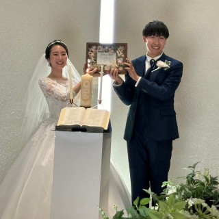 チャペルで結婚証明書作成完了した時