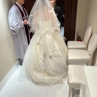 挙式直善。介添(メイクさん)人さんと牧師先生と練習