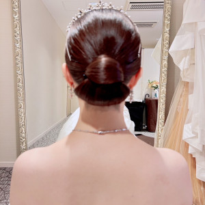 ウェディングドレス時のヘア|701246さんのオリエンタルホテル福岡博多ステーションの写真(2306610)