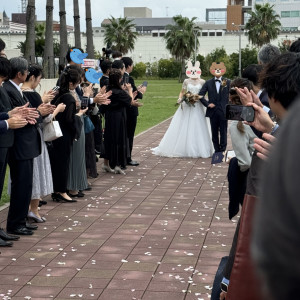 フラワーシャワー。お散歩中の方にもお祝いしてもらえます。|701338さんのAMANDAN SAIL～アマンダンセイル～の写真(2255024)