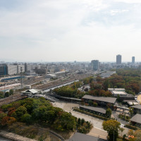 披露宴会場から見える大阪城公園駅