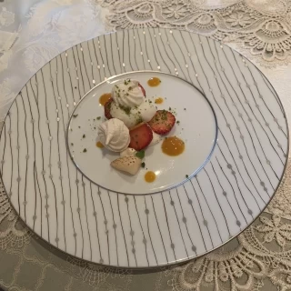 いちごとライチのシャーベット。