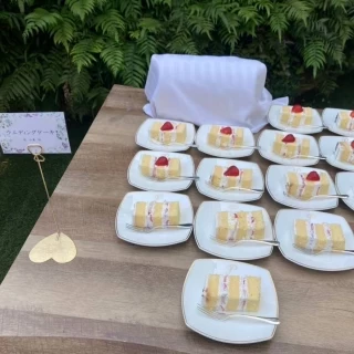 ケーキ入刀後の提供