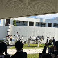 馬車で披露宴会場へ入場できます