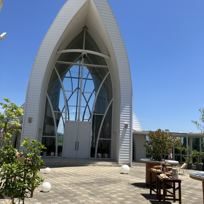 天井が高く、人前式はいろいろアレンジ可能