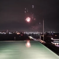 屋上から運が良ければ花火ご見えます。