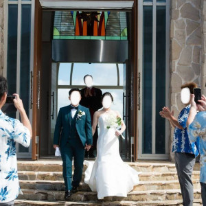 チャペル退場時|704265さんの万座の教会の写真(2314948)