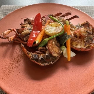 試食で頂いた海老のグリル
