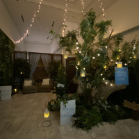 披露宴会場の前にあるフォトスポットスペース