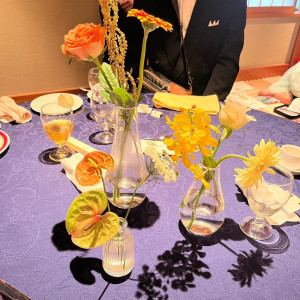 ベイスターズを意識した色味にしました！
お花も素敵です|704775さんのKOTOWA 鎌倉 鶴ヶ岡会館（コトワ 鎌倉 鶴ヶ岡会館）の写真(2151376)