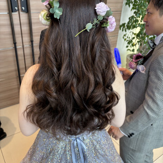 お色直しのヘアには生花で！