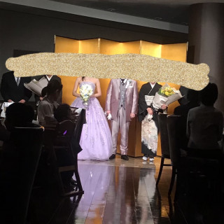 金屏風で結婚式感がありました。