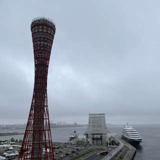 神戸の港が目の前に広がっていました
