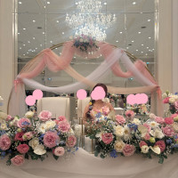 テーブルタイプの高砂。装花はかなりこだわりました。