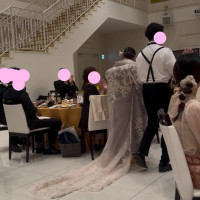 新郎新婦退場。お着物がとても綺麗でした