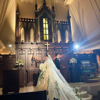 式前にチャペルで前撮り